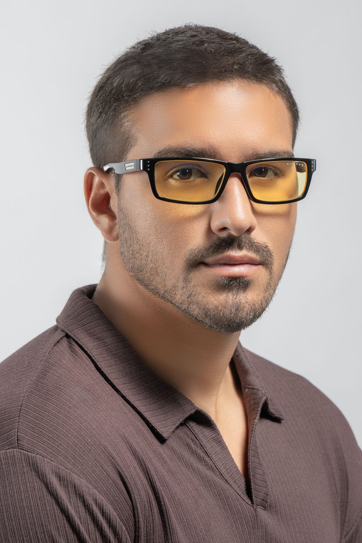 GUNNAR Computer Glasses VERTEX READER +2.0 - Onyx Black Frame, Amber Yellow Lens